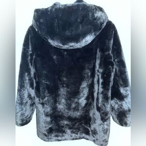 Womens Black DKNY faux fur jacket